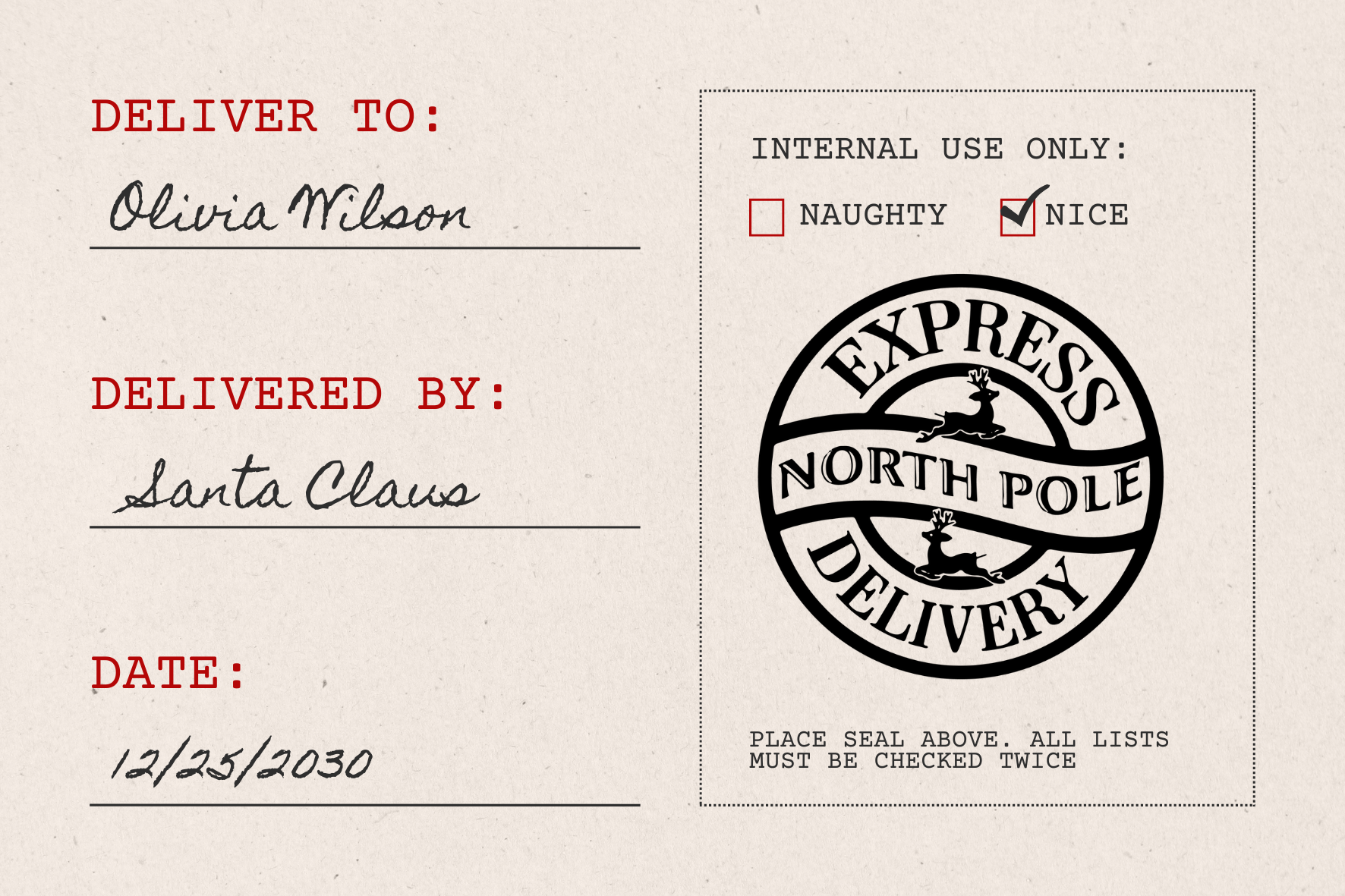 North Pole Express Delivery Christmas Stamp (SH-76257)