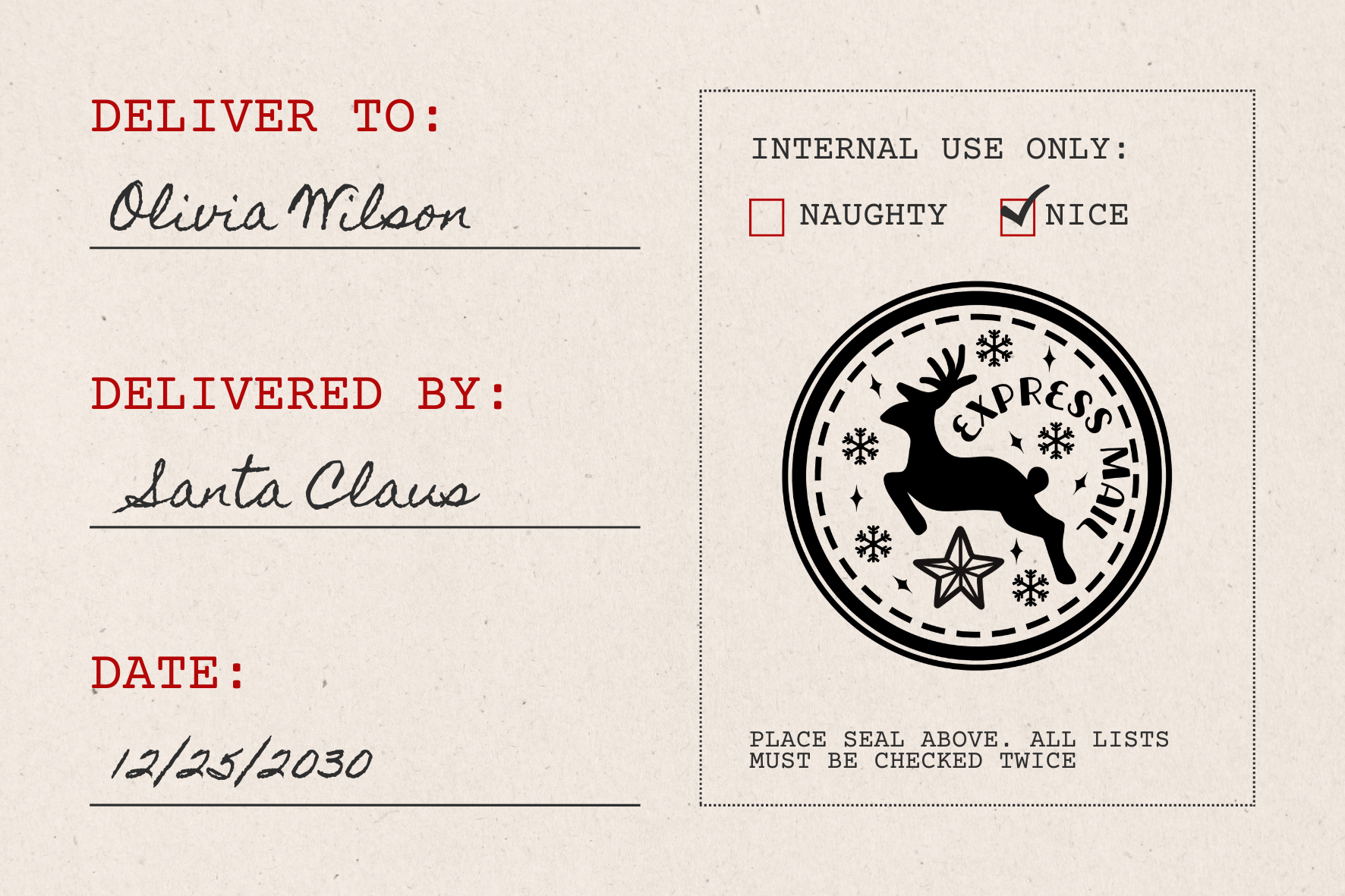 Rainier Express Mail Christmas Stamp (SH-76229)