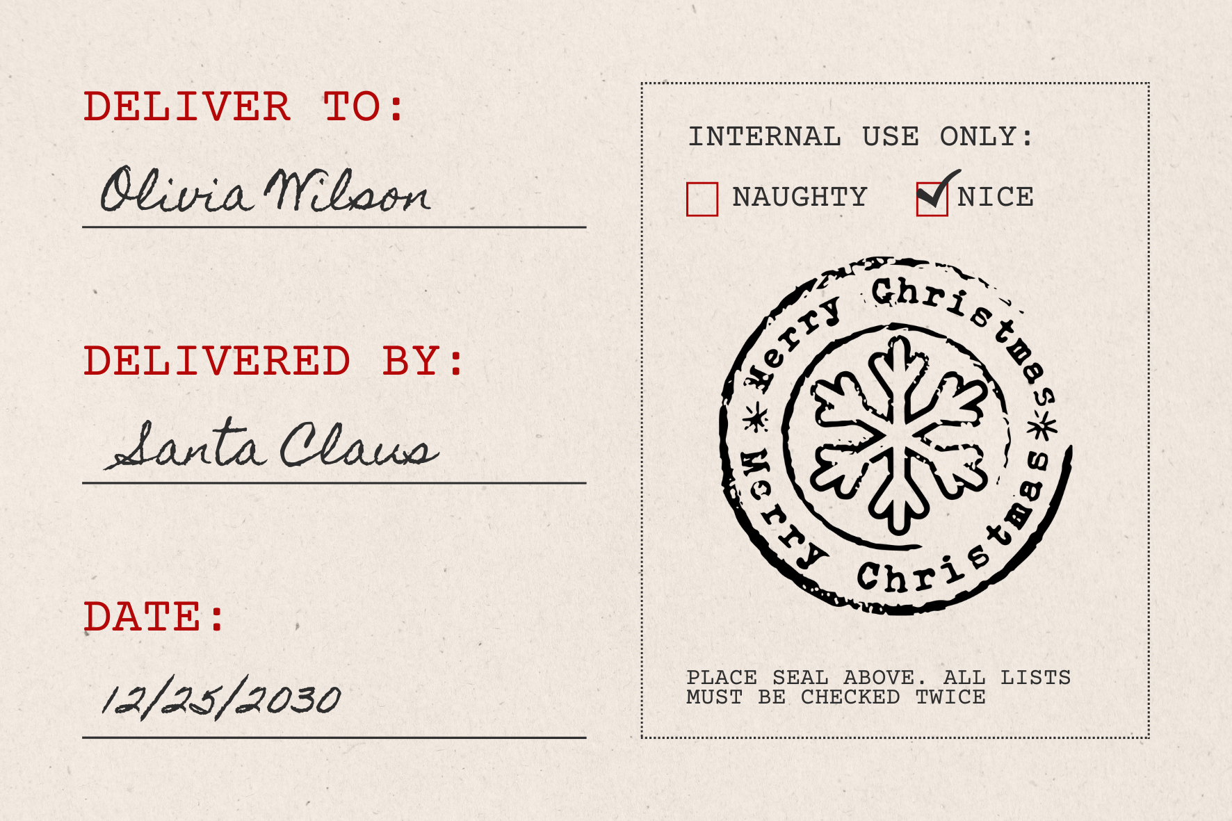 Rustic Merry Christmas Stamp (SH-76264)