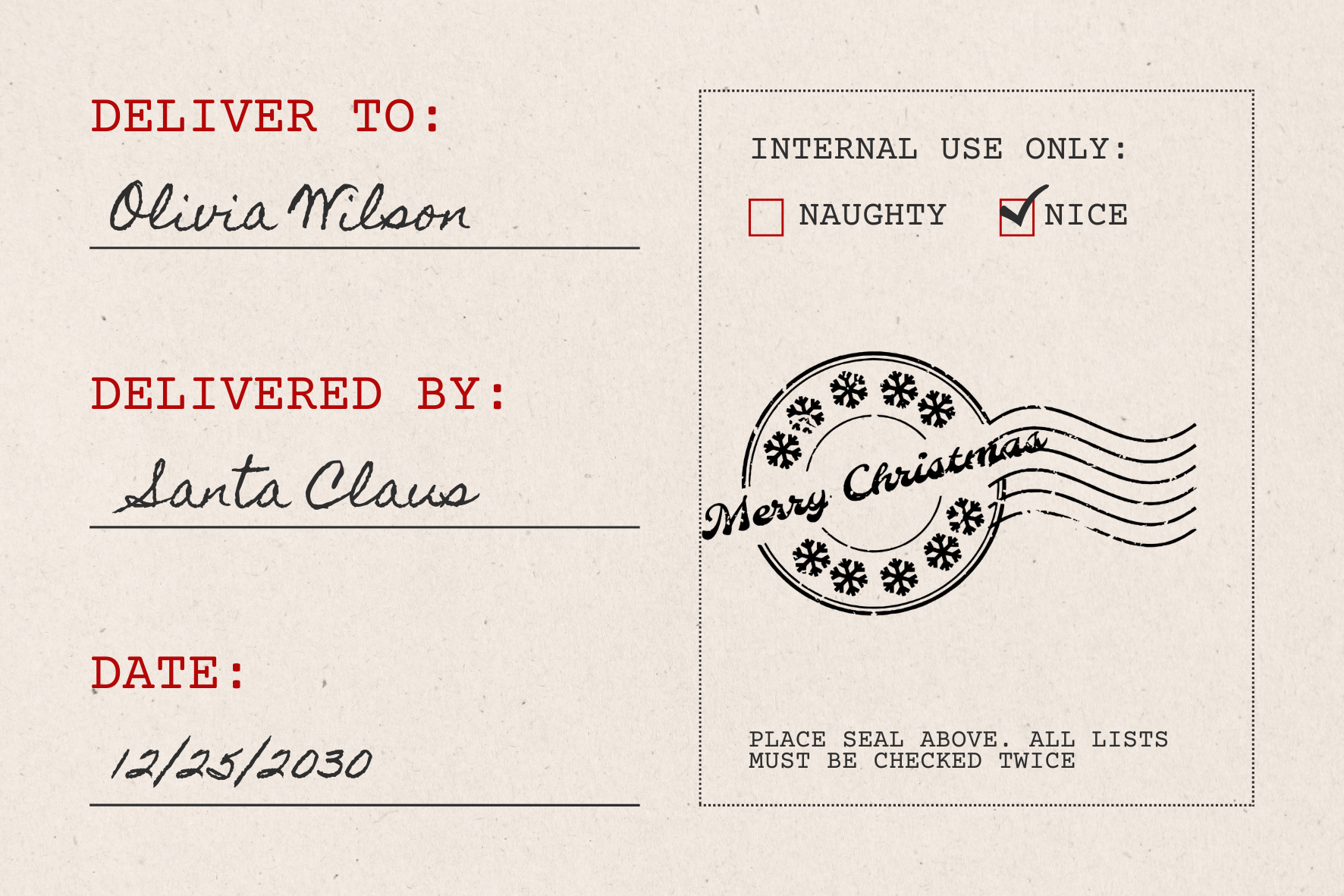 Large Snowflakes Merry Christmas Stamp (SH-76280)