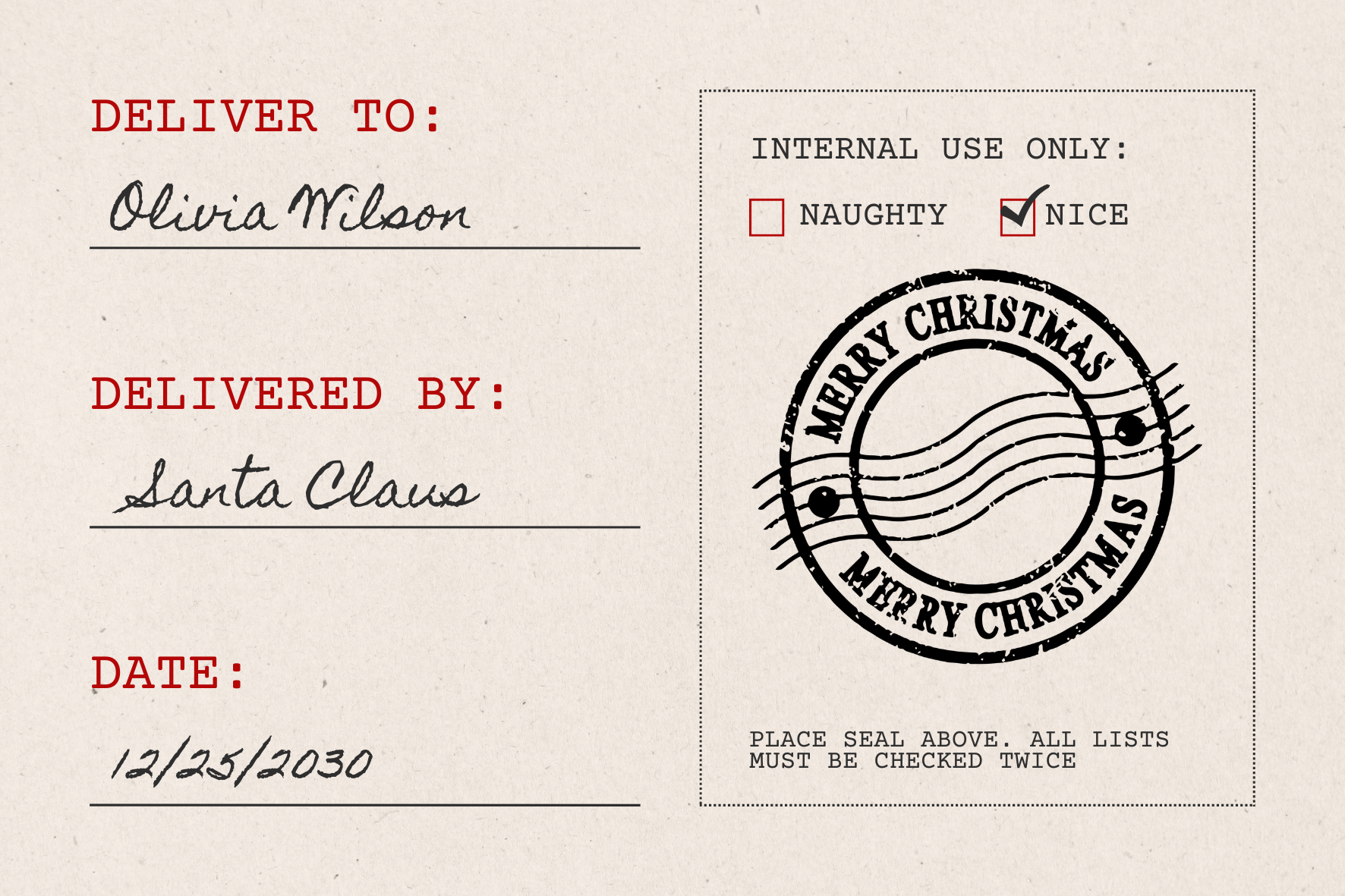 Rustic Merry Christmas Stamp (A-76266)