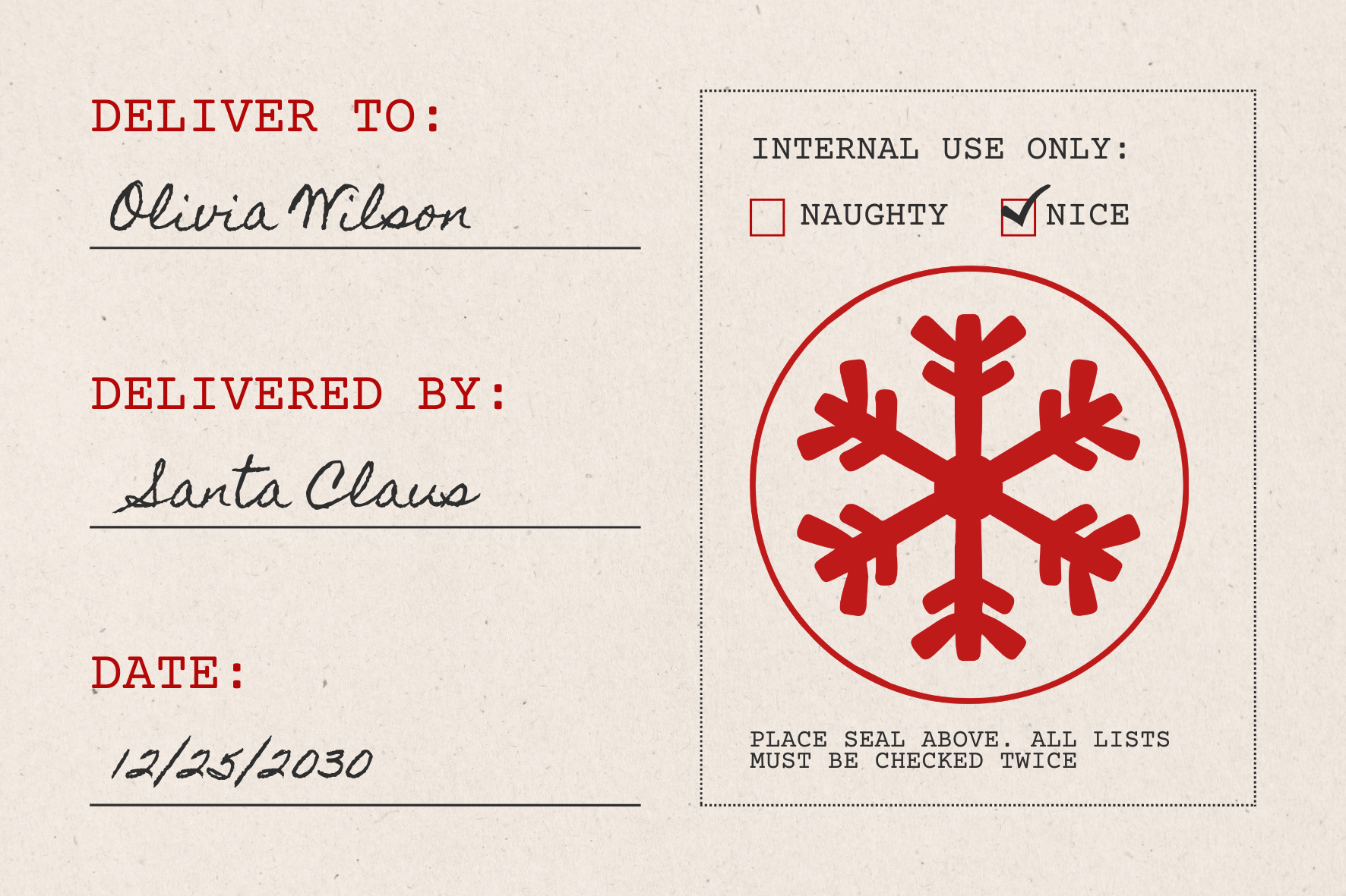 Snow Flake In a Circle Christmas Stamp (SH-76267)