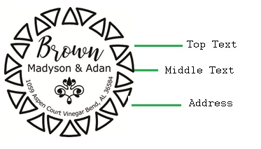 Geometric Custom Return Address Stamp - Self Inking. Personalized Rubber Stamp with Lines of Text (SH-4276)