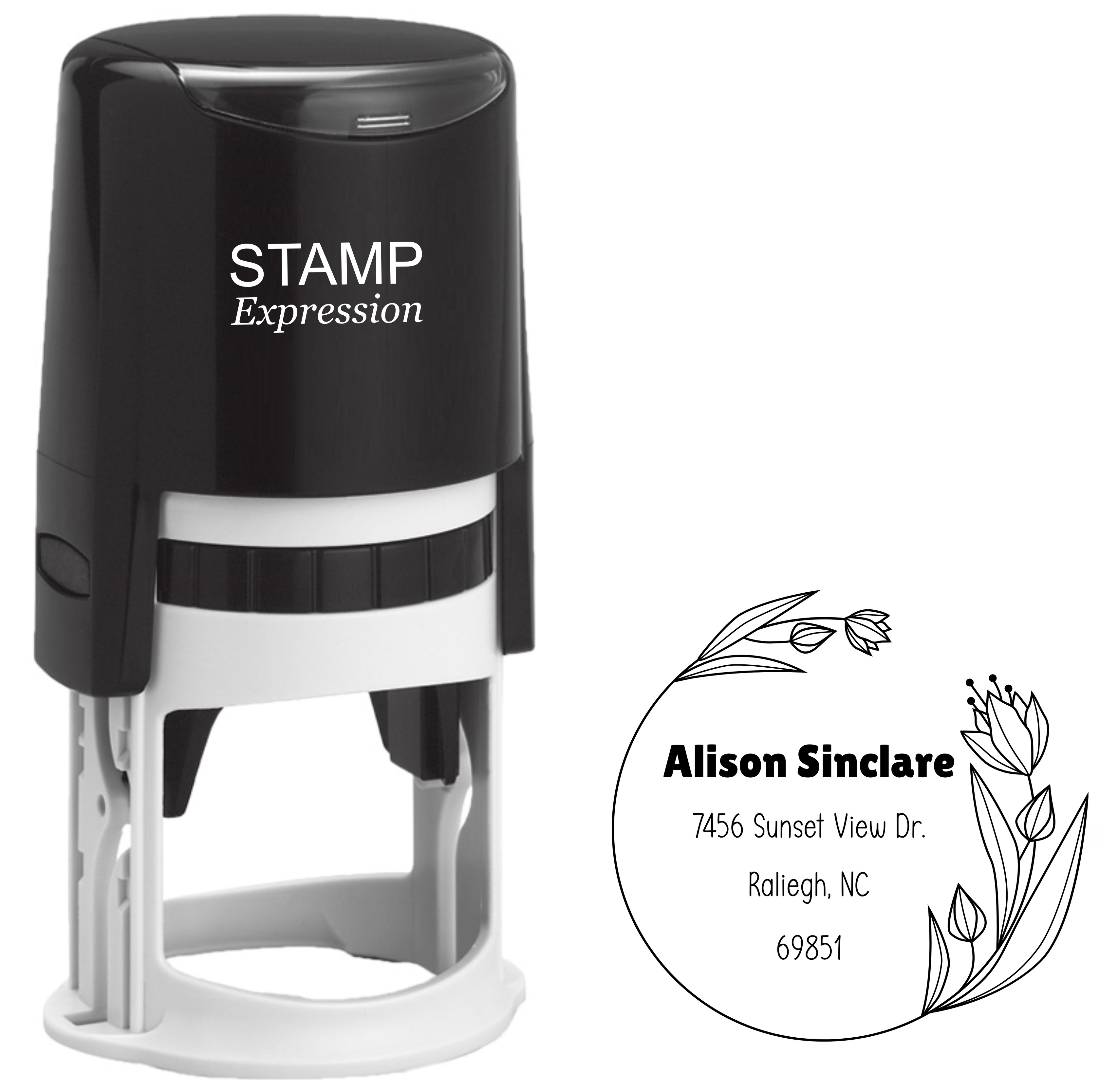 Sinclare Floral Frame Address Stamp