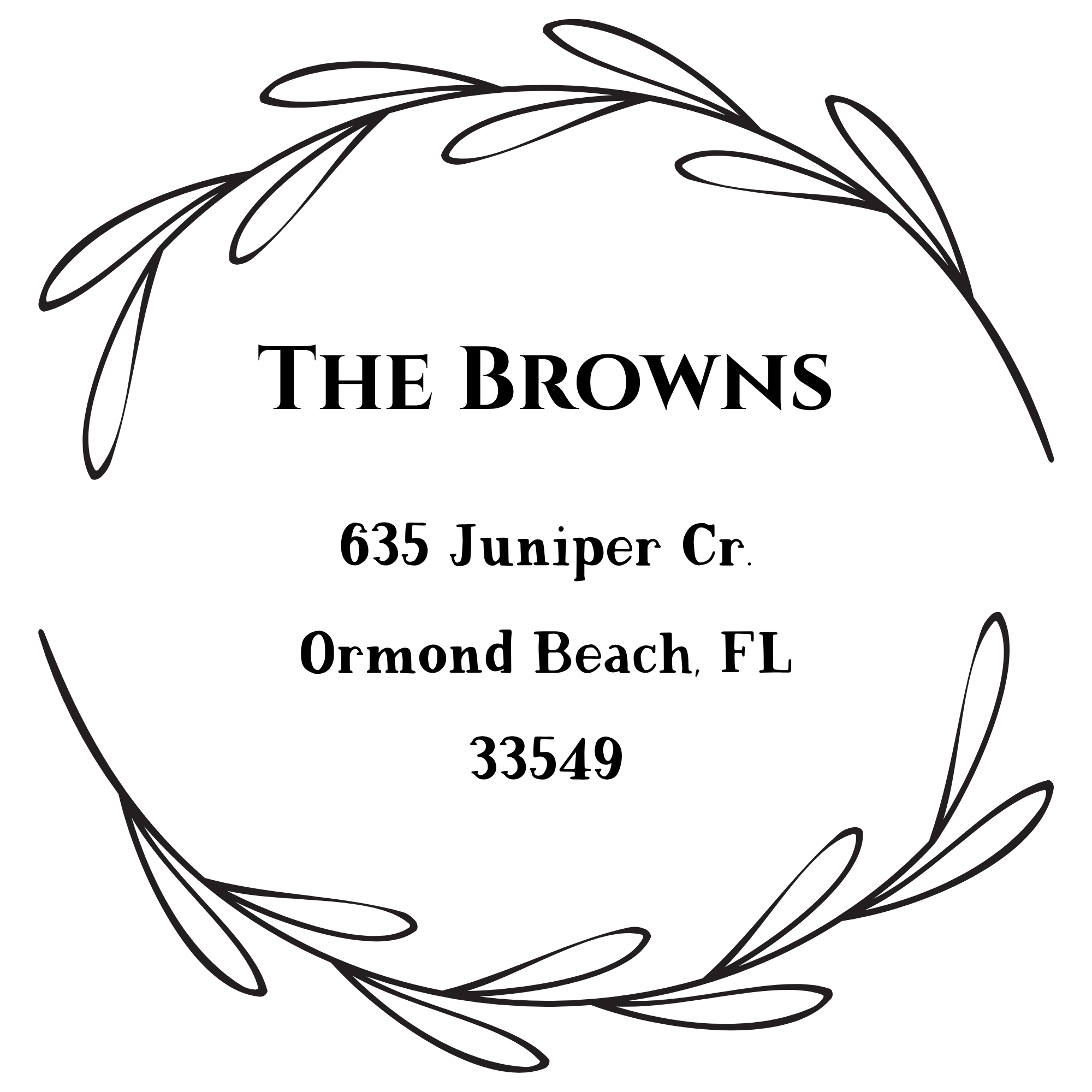 The Browns Floral Address Stamp