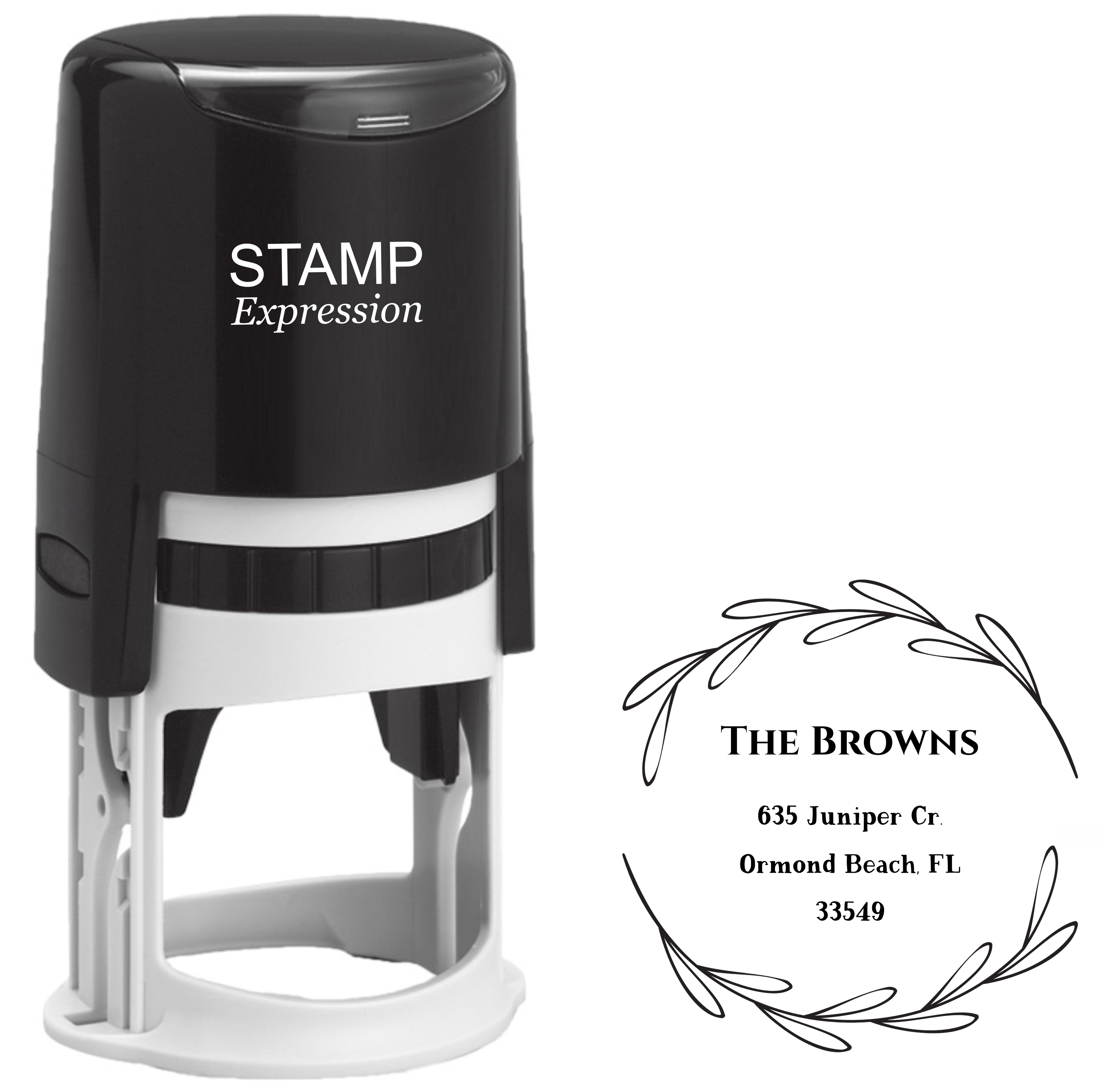 The Browns Floral Address Stamp