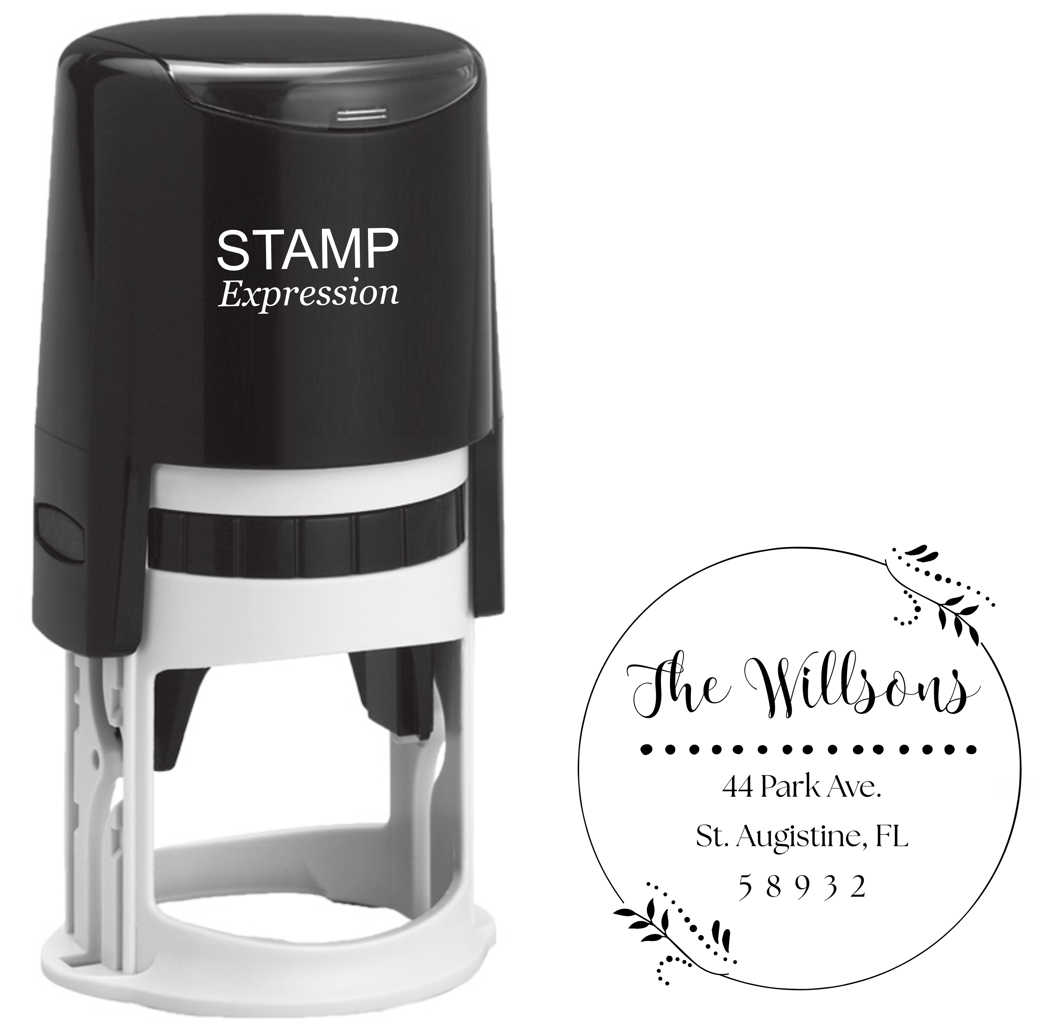 Willsons Dotted Floral Address Stamp