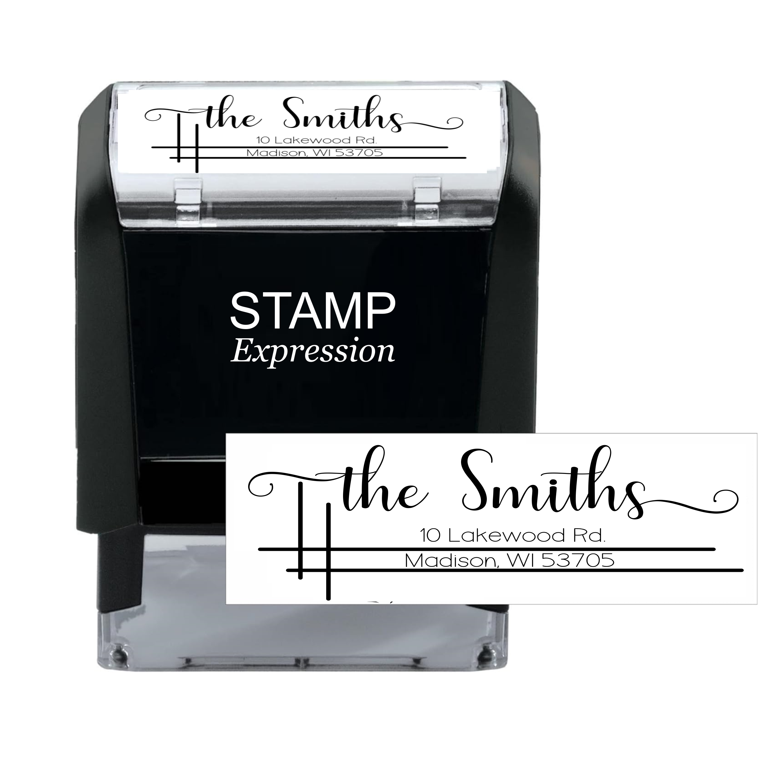 Custom Rectangular Self Inking Return Address Stamp Personalized With Lines Of Text (SE-76389)