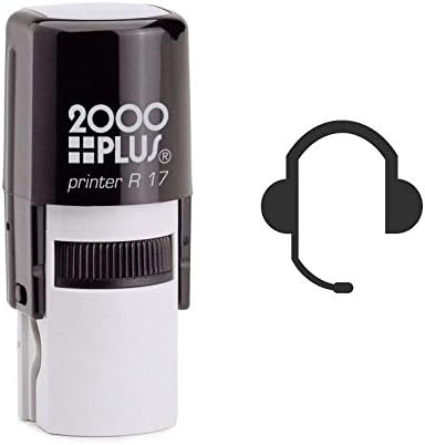 Headset with Microphone Self Inking Rubber Stamp (SH-6834)