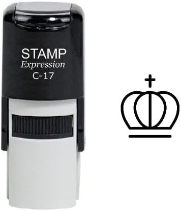 King's Crown Outline Chess Piece Self Inking Rubber Stamp (SH-6394)