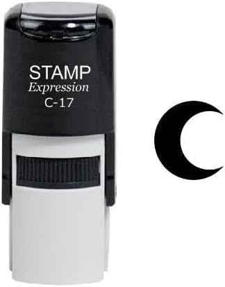 Dark Crescent Moon Self Inking Rubber Stamp (SH-6287)