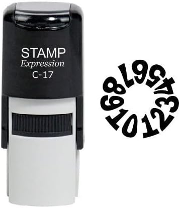 Rounded Numbers 1-10 Self Inking Rubber Stamp (SH-6881)