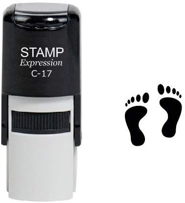 Black Foot Prints Self Inking Rubber Stamp (SH-6329)