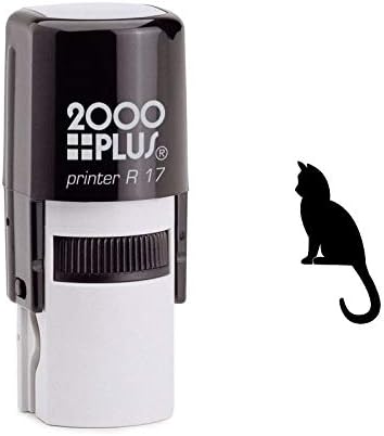 Sitting Cat With Long Tail Self Inking Rubber Stamp (SH-6667)