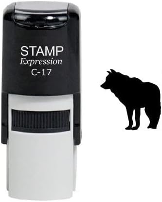 Lone Wolf Silhouette Self Inking Rubber Stamp (SH-6353)