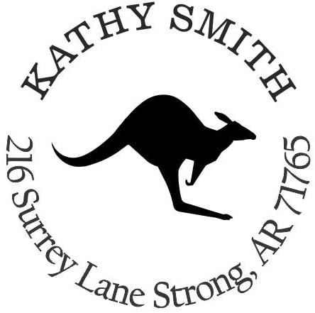 Kangaroo Custom Return Address Stamp - Self Inking. Personalized Rubber Stamp with Lines of Text (A-76101)