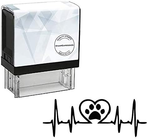 Dog Paw Heart Rate Love Self Inking Rubber Stamp (SH-80084)