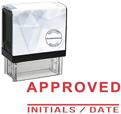 Approved Initials and Date with line Office Self Inking Rubber Stamp (SH-5869)