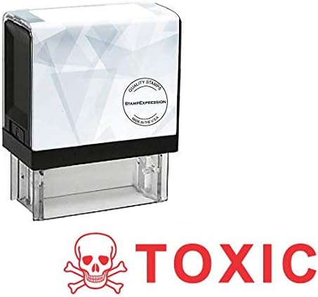 Toxic with Skull and Bones Office Self Inking Rubber Stamp (SH-5951)