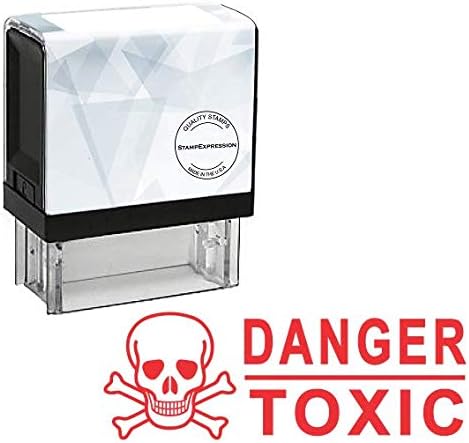 Danger Toxic with Skull and Bones Office Self Inking Rubber Stamp (SH-5950)