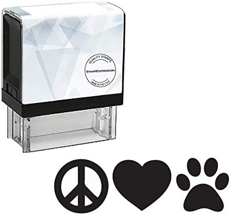 Peace Love Dog Paw Self Inking Rubber Stamp (SH-80085)