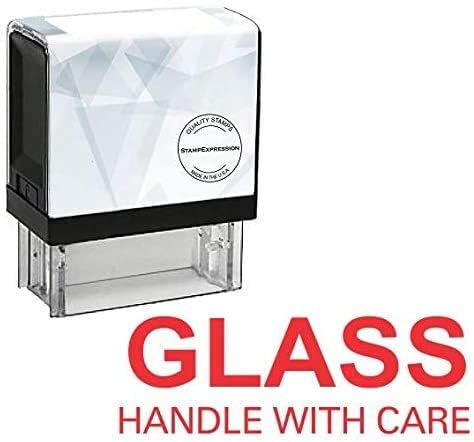 Glass Handle with Care Office Self Inking Rubber Stamp (SG-5653)