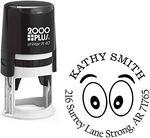 Eyes Custom Return Address Stamp - Self Inking. Personalized Rubber Stamp with Lines of Text (SH76033)