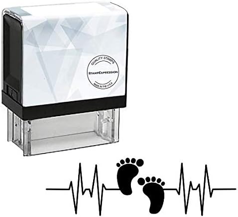 Baby Feet Heart Rate Love Self Inking Rubber Stamp (SH-80094)