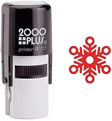 Red Stellar Snowflake Self Inking Rubber Stamp (SH-6899)