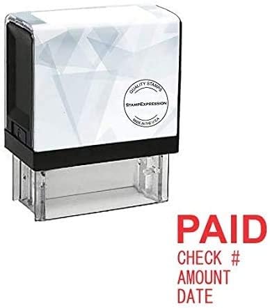 Paid with Check Number, Amount and Date Office Self Inking Rubber Stamp (SH-5810)