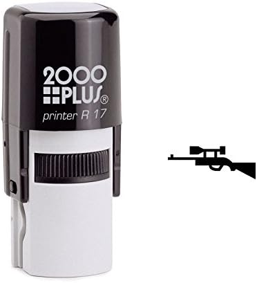 Rifle with A Scope Self Inking Rubber Stamp (SH-6118)