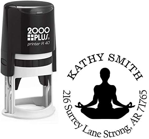 Yoga Custom Return Address Stamp - Self Inking. Personalized Rubber Stamp with Lines of Text (SH-76942)