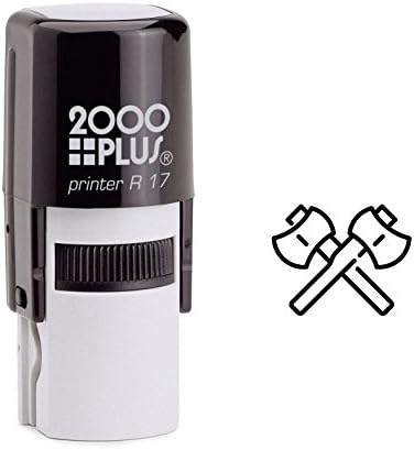 Medieval Double Axe Outline Self Inking Rubber Stamp (SH-6109)