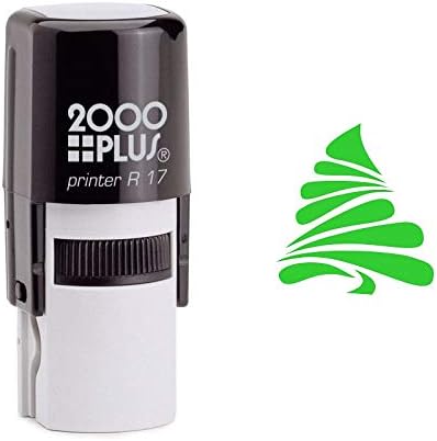 Wavy Ribbon Christmas Tree Self Inking Rubber Stamp (SH-6844)