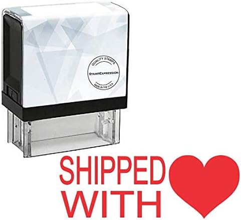 Shipped with Love Heart Self Inking Rubber Stamp (SH-80057)