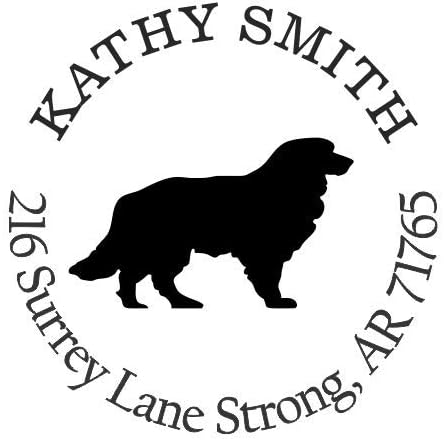 Collie Dog Custom Return Address Stamp - Self Inking. Personalized Rubber Stamp with Lines of Text (SH-76685)