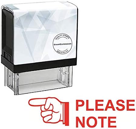 Please Note Hand Pointing Left Office Self Inking Rubber Stamp (SH-5094)