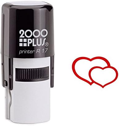 Red Couple Hearts Self Inking Rubber Stamp (SH-6424)