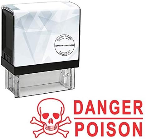 Danger Poison Skull Office Self Inking Rubber Stamp (SH-5924)