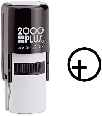 Cross in a Circle Self Inking Rubber Stamp (SH-6146)