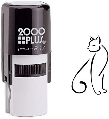 Tall Cat Outline Self Inking Rubber Stamp (SH-6701)