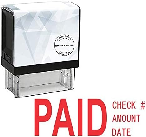 Paid Check, Amount, and Date Office Self Inking Rubber Stamp (SH-5813)