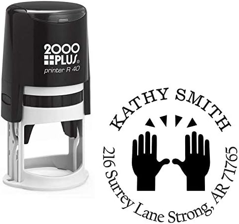 Celebration Emoji Custom Return Address Stamp - Self Inking. Personalized Rubber Stamp with Lines of Text (SH76200)