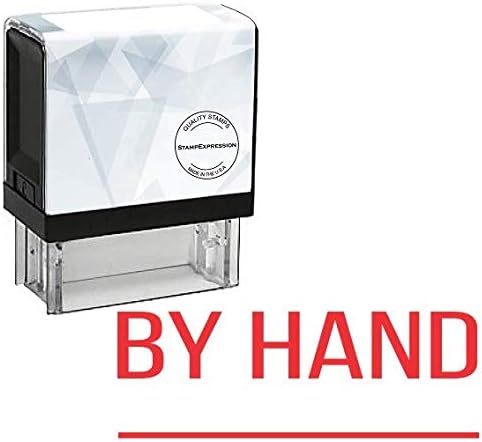 By Hand with line Office Self Inking Rubber Stamp (SH-5440)