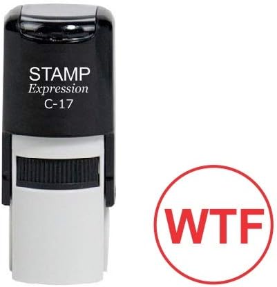 WTF Round Office Self Inking Rubber Stamp