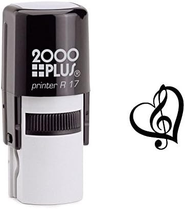 G-Clef and Heart Music Lover Self Inking Rubber Stamp (SH-6179)
