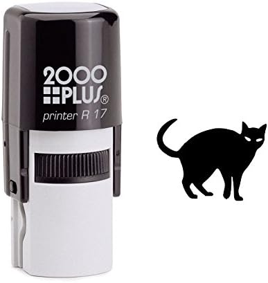 Standing Black Cat Self Inking Rubber Stamp (SH-6078)
