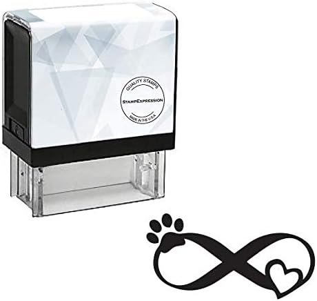 Infinity Heart Love Dog Paw Self Inking Rubber Stamp (A-80089)