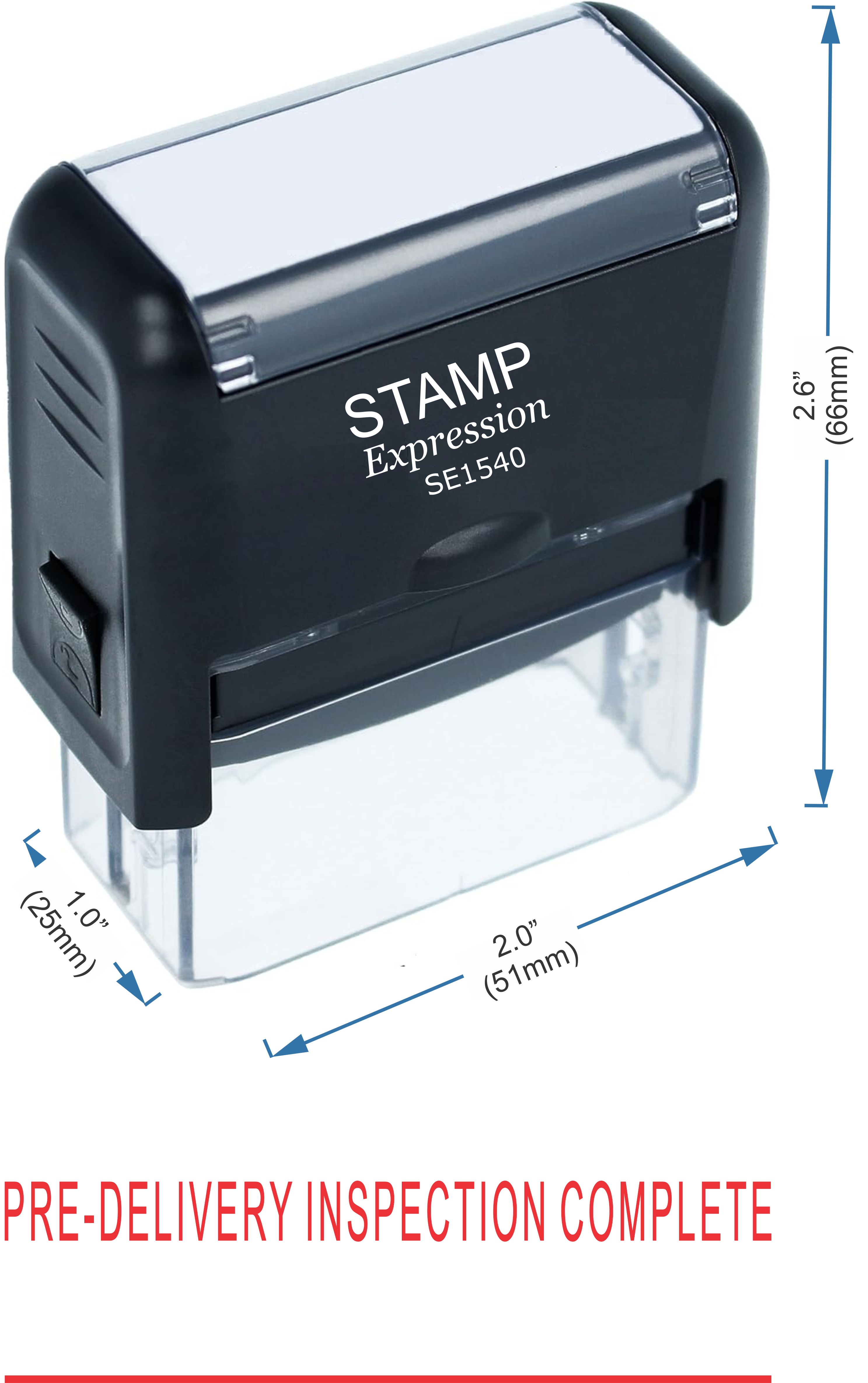 Pre-Delivery Inspection Complete With Line Office Self Inking Rubber Stamp (50219)