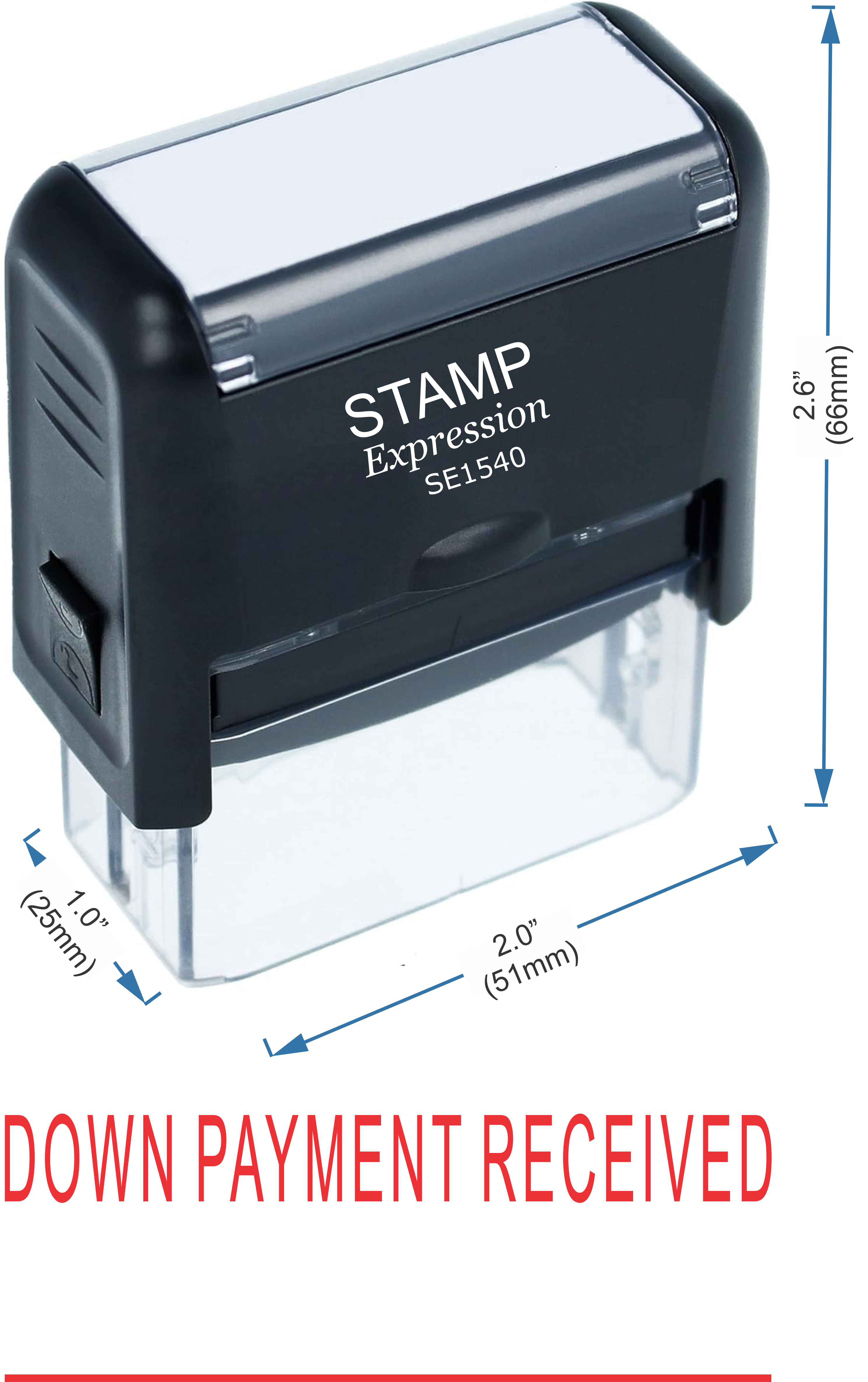 Down Payment Received With Line Office Self Inking Rubber Stamp (50243)